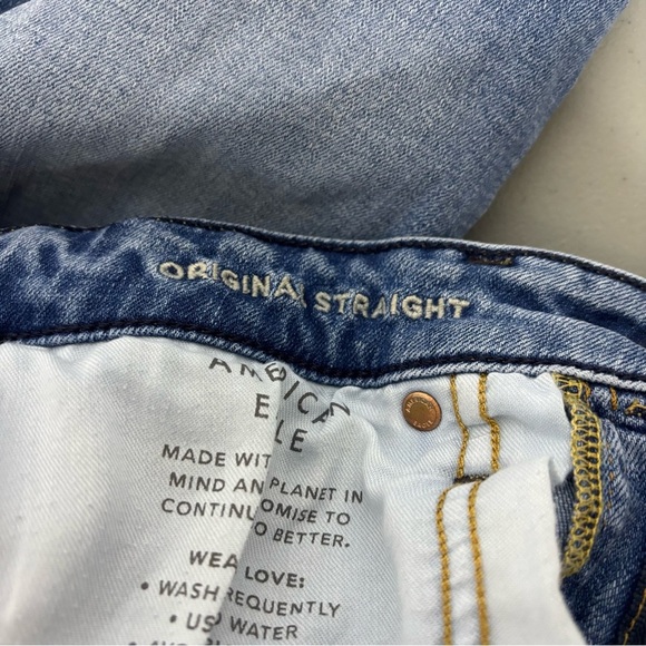 American Eagle Original Straight Light Wash Men's Denim Jeans 28x30 Cotton Blend - Picture 9 of 12